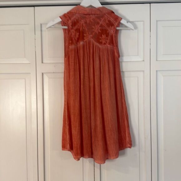 Free people acid wash lace collared blouse xs - Picture 5 of 9